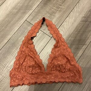 Free People Lace Halter Bralette in Terracotta